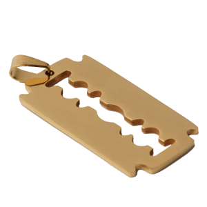 Стоманено бръснарско ножче златно 35 х 19 мм